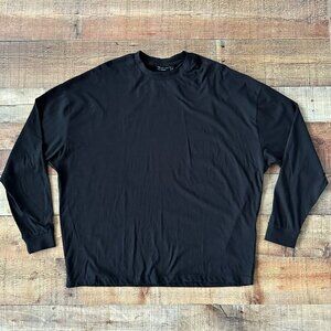 ASOS mens long sleeve crewneck t-shirt in black -M